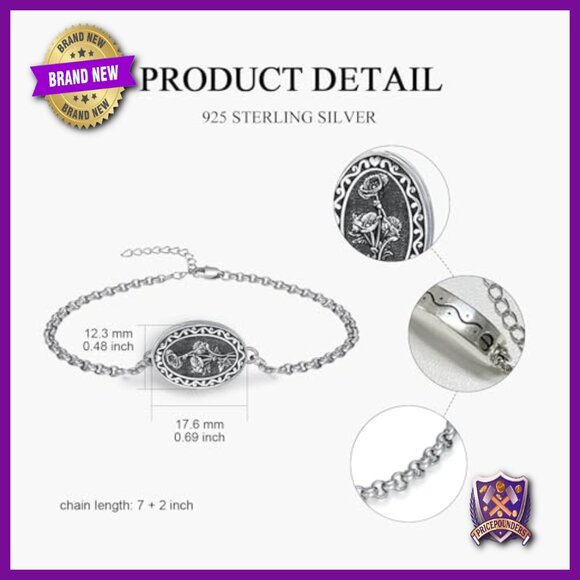 Sterling Silver Cremation Urn Bracelet for Ashes Memorial Keepsake